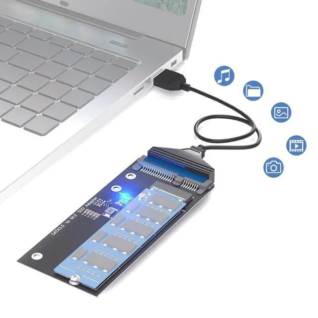 Alt view image 7 of 7 - M.2 NGFF B/B+M Key to 2.5Inch SATA III Adapter 6Gbps for NGFF M.2 2280 2260 2242 2230 SSD