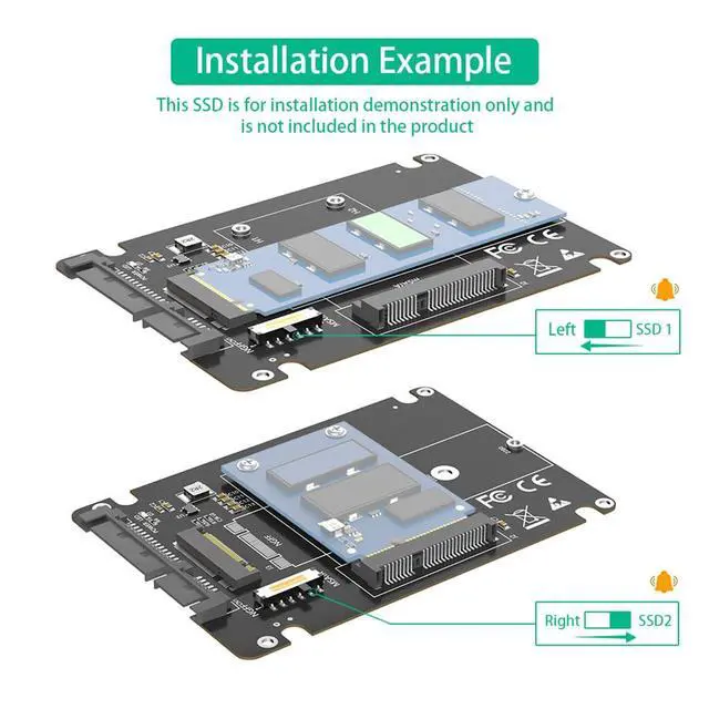 Alt view image 5 of 7 - 6Gbps M.2 NGFF Key B & mSATA SSD to 2.5 SATA3 Adapter with Plastic Enclosure Support Full Size mSATA SSD (Criss-Cross Version)