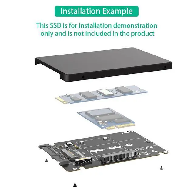 Alt view image 7 of 7 - 6Gbps M.2 NGFF Key B & mSATA SSD to 2.5 SATA3 Adapter with Plastic Enclosure Support Full Size mSATA SSD (Criss-Cross Version)