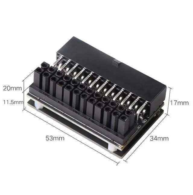 Alt view image 6 of 7 - JY-24pin-RGB Chassis ATX 24P RGB Steering Header Turn 90 Degrees Adapter with 18 Light Effects for Desktop (24pin-RGB 1Piece)