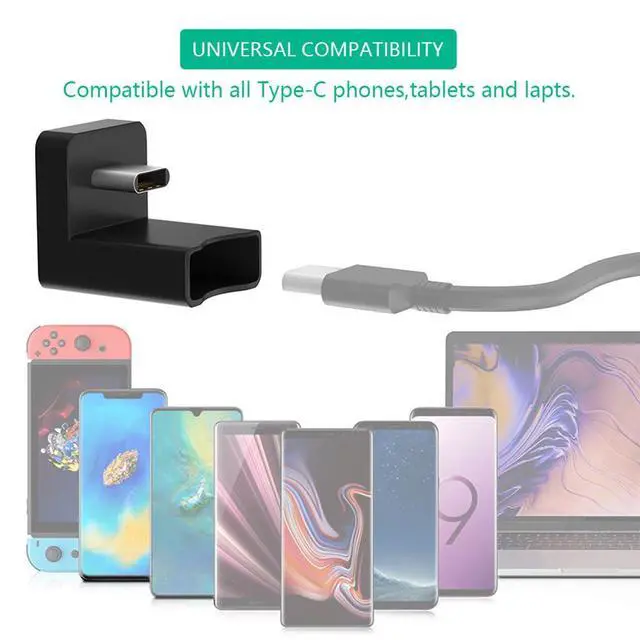 Alt view image 4 of 7 - 90 Degree USB-C Male to Female Adapter USB 3.1 Extension Connector for Laptop Tablet Mobile Phone (2Pcs)