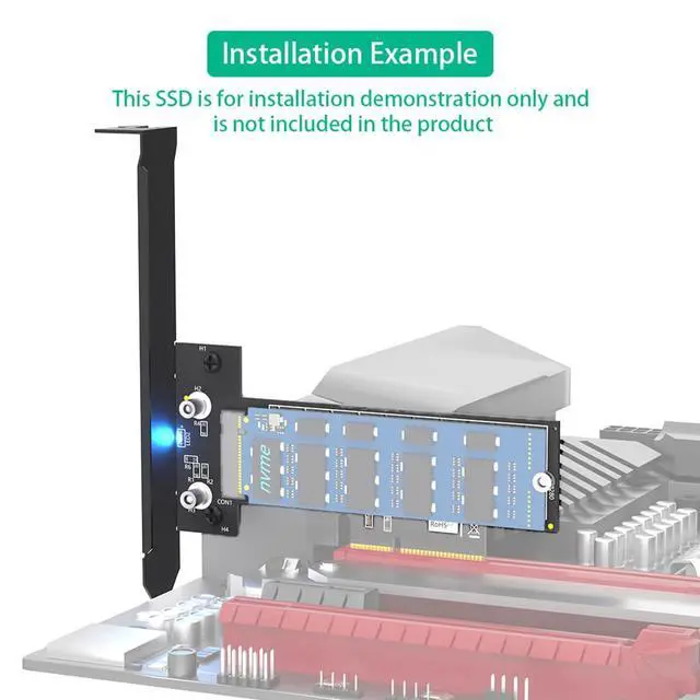 Alt view image 4 of 7 - M.2 NGFF PCI-e SSD to PCI Express 3.0 x4 Host Adapter Card Compatible with M.2 Key M PCIe NVMe or AHCI Card Type 2242 2260 2280 (Card Only)
