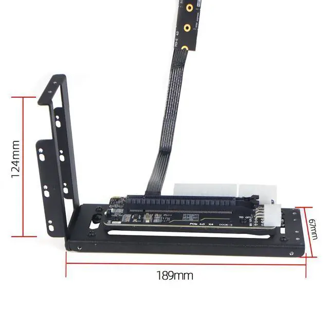 Alt view image 5 of 7 - R43SG GEN4 M.2 M-Key to PCIE X16 4.0 External Graphics Card Stand Bracket Compatible with NVME SSD NUC Host Expansion Card Graphics Dock (50cm)