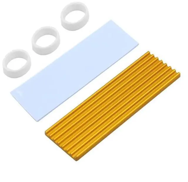 Alt view image 3 of 6 - 2/4/15pcs M.2 Solid State Hard Disk Heat Sink Aluminum for NGFF NVME PCIE 2280 SSD Solid State Drive (4pcs-Gold)