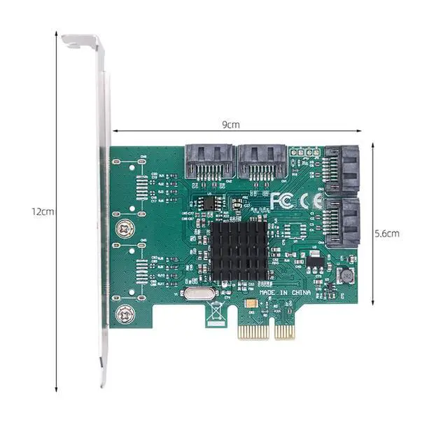 Alt view image 3 of 5 - 4 Port 7Pin SATA3.0 to PCI-E x1 Expansion Card 5Gbps Solid State IPFS Adapter Board for Desktop