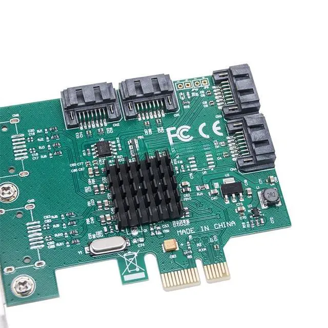Alt view image 2 of 5 - 4 Port 7Pin SATA3.0 to PCI-E x1 Expansion Card 5Gbps Solid State IPFS Adapter Board for Desktop