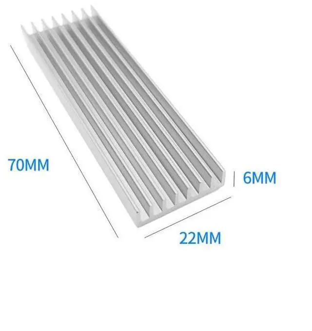 Alt view image 4 of 6 - M.2 Solid State Hard Disk Heat Sink Aluminum 6mm for NGFF NVME PCIE 2280 SSD Solid State Drive (5pcs-Silver)