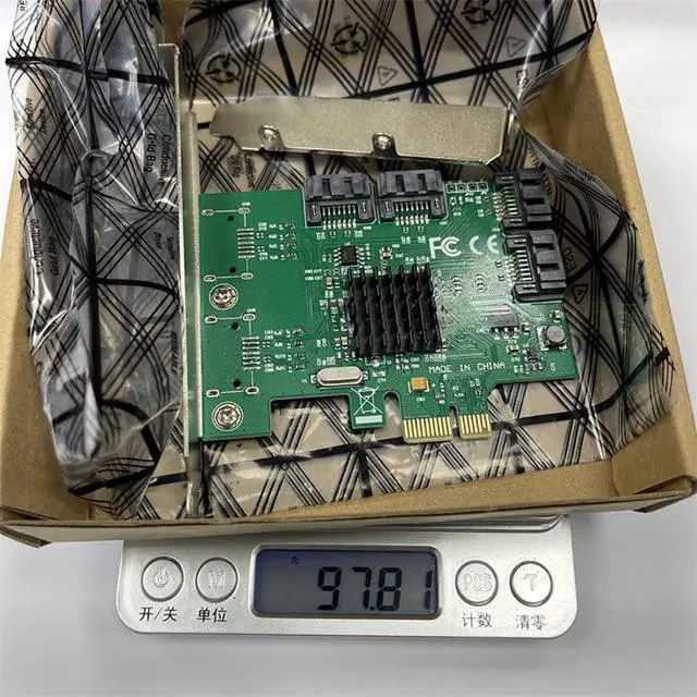 Alt view image 4 of 5 - 4 Port 7Pin SATA3.0 to PCI-E x1 Expansion Card 5Gbps Solid State IPFS Adapter Board for Desktop