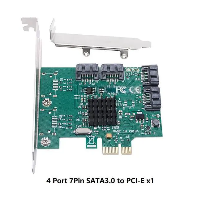 Alt view image 5 of 5 - 4 Port 7Pin SATA3.0 to PCI-E x1 Expansion Card 5Gbps Solid State IPFS Adapter Board for Desktop