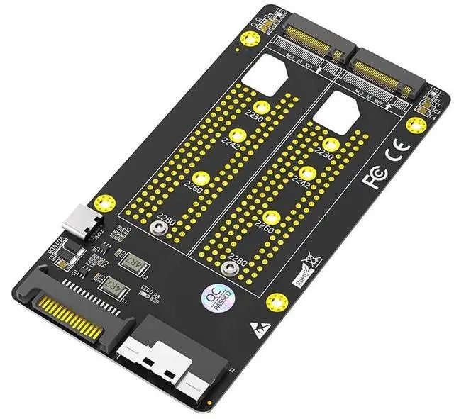 Main image of Dual M2 NVME to Slimline SFF-8654 8X Adapter Card Support PCIe Bifurcation Motherboard X4X4X4X4 or X4X4X8