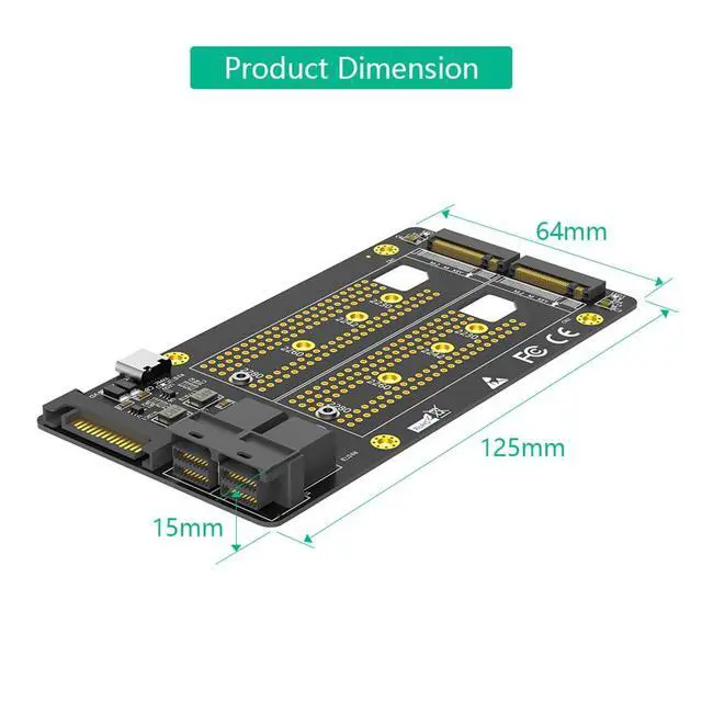 Alt view image 6 of 7 - Dual M.2 NVME to Dual SFF-8643 Adapter Card for PCI-E 2230 2242 2260 2280 SSD