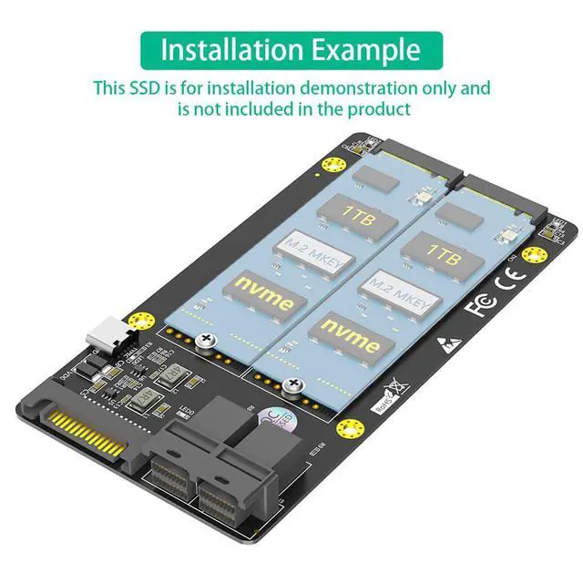 Alt view image 5 of 7 - Dual M.2 NVME to Dual SFF-8643 Adapter Card for PCI-E 2230 2242 2260 2280 SSD