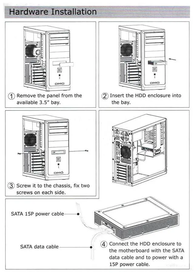 Alt view image 4 of 7 - 2.5-inch SATA III 6Gbps Enclosure Tray-Less for 7-12.5mm 2.5" HDD SSD Chassis Floppy Drive Hard Drive Extraction Box MRA180
