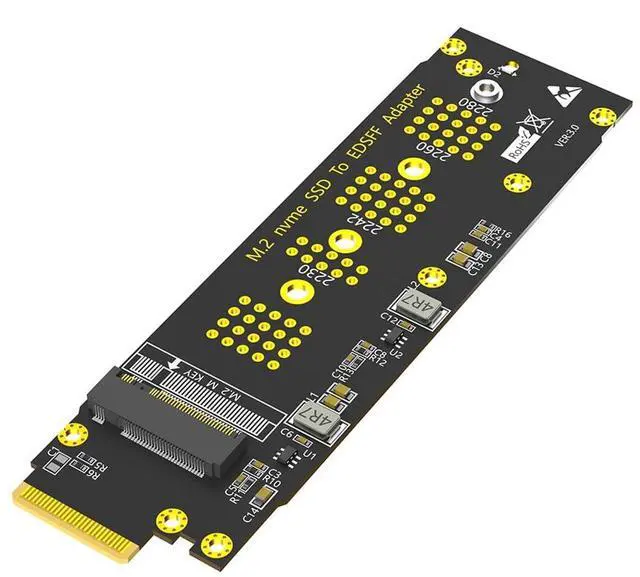 Main image of M.2 M Key to EDSFF E1.S SSD Adapter Card PCI-E 4.0 Compatible with M.2 NVMe 2230/2242/2260/2280 SSD