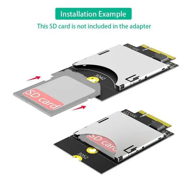 Alt view image 3 of 7 - NGFF Key B to SD Adapter Card Support WAN 3042 3052 USB Bus SD Card for PC Laptop Embedded Computers
