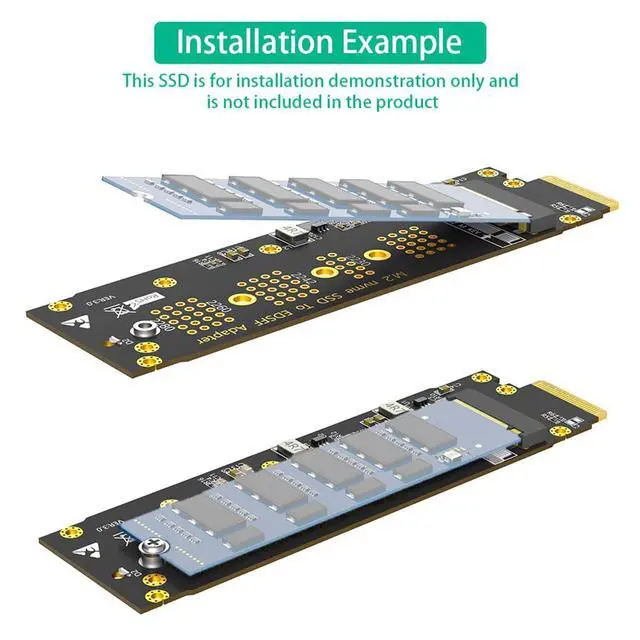 Alt view image 3 of 7 - M.2 M Key to EDSFF E1.S SSD Adapter Card PCI-E 4.0 Compatible with M.2 NVMe 2230/2242/2260/2280 SSD
