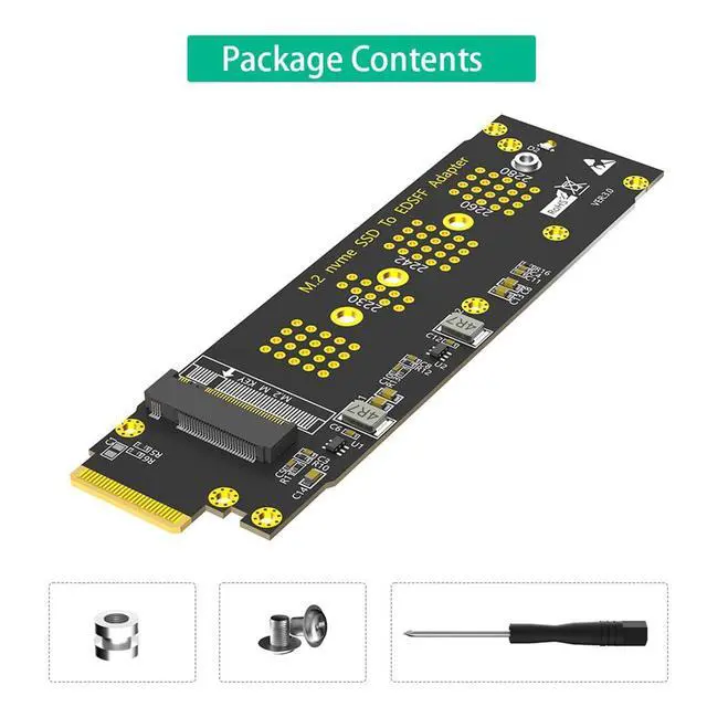 Alt view image 7 of 7 - M.2 M Key to EDSFF E1.S SSD Adapter Card PCI-E 4.0 Compatible with M.2 NVMe 2230/2242/2260/2280 SSD