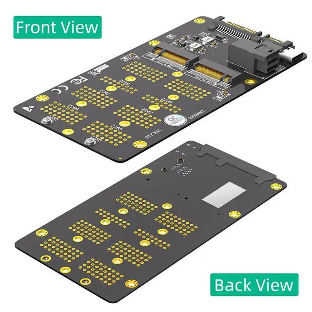 Alt view image 6 of 7 - M.2 NVMe SSD/SATA-Bus SSD to SFF-8643 and SATA Adapter 2 in 1 Combo for M.2 2230 2242 2260 2280 SSD