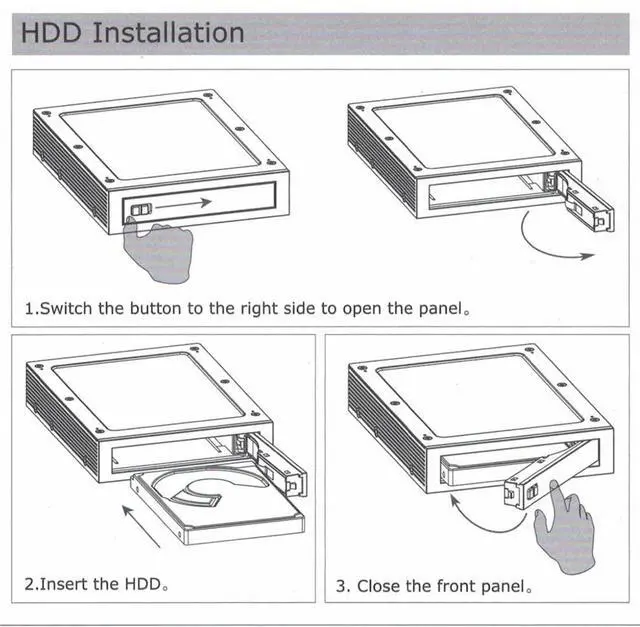 Alt view image 3 of 7 - 2.5-inch SATA III 6Gbps Enclosure Tray-Less for 7-12.5mm 2.5" HDD SSD Chassis Floppy Drive Hard Drive Extraction Box MRA180