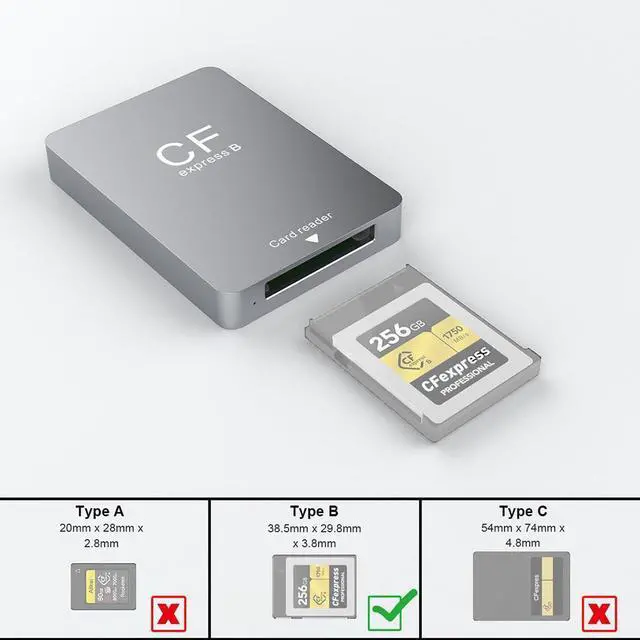 Alt view image 2 of 7 - CR350 CFexpress Type B Camera Card Reader 10Gbps High Speed USB 3.2 Gen2 Memory Card Adapter USB-C