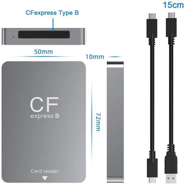Alt view image 3 of 7 - CR350 CFexpress Type B Camera Card Reader 10Gbps High Speed USB 3.2 Gen2 Memory Card Adapter USB-C