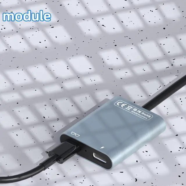 Alt view image 4 of 6 - AR Glasses Docking Station USB-C to USB-C PD100W+Data Transfer HUB Live 2-in-1 Expansion HC443