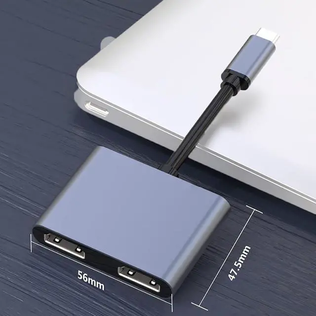 Alt view image 4 of 5 - USB 3.0 Docking Station USB-C to Dual HD 3.0 Hub HDMI-Compatible Compatible with MacBook PC Laptop (4 in 1)