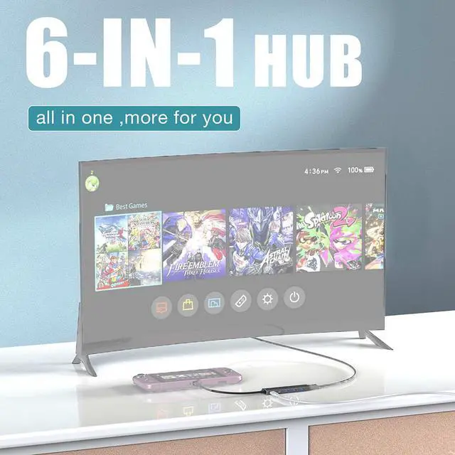 Alt view image 5 of 7 - Multiport HUB Dock 5Gbps USB 3.0 4Port High Speed USB-C S·plitter for PC Computer Laptop (USB-C 6in1 HUB)