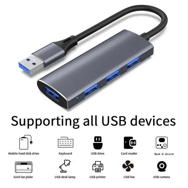 Alt view image 2 of 3 - Multiport HUB Dock 5Gbps USB 3.0 4Port High Speed USB-C S·plitter for PC Computer Laptop (USB HUB)