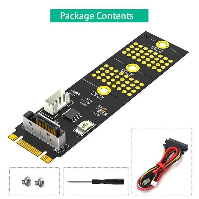 Alt view image 7 of 7 - M.2 NGFF Key B+M/B to SATA 2.5inch Adapter 1.5A/5V Support M.2 Key B 2242 2260 2280 Card (1Piece)