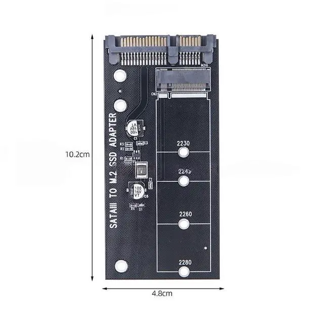 Alt view image 3 of 6 - M.2 SSD to SATA3.0 Adapter Card NGFF to SATA Serial Port Board for M.2 NGFF 2230 2242 2260 2280mm SSD (1Piece)