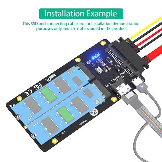 Alt view image 4 of 7 - 2 in 1 M.2(NGFF) NVMe-Compatible SSD/SATA-Bus SSD to SFF-8654 and SATA Adapter Compatible with Win XP, Vista 32/64, Win 7, Win 8, Win10, Win11, Linux