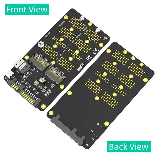 Alt view image 6 of 7 - 2 in 1 M.2(NGFF) NVMe-Compatible SSD/SATA-Bus SSD to SFF-8654 and SATA Adapter Compatible with Win XP, Vista 32/64, Win 7, Win 8, Win10, Win11, Linux