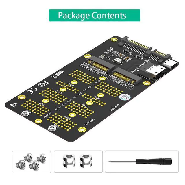 Alt view image 7 of 7 - 2 in 1 M.2(NGFF) NVMe-Compatible SSD/SATA-Bus SSD to SFF-8654 and SATA Adapter Compatible with Win XP, Vista 32/64, Win 7, Win 8, Win10, Win11, Linux