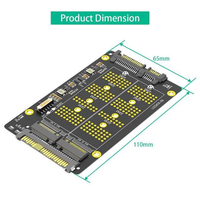 Alt view image 5 of 7 - 2 in 1 Key M Key B to U2-SATA Adater M.2(NGFF) NVME PCI-E to U.2 SFF-8639 and M.2(NGFF) SATA to SATA Adapter