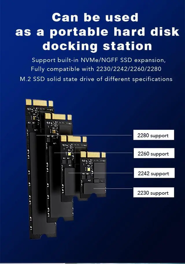 Alt view image 3 of 7 - M.2 SSD Enclosure NGFF/NVM E Dual Protocol USB-C?Expansion Card for Laptop USB Hub (MC-501)