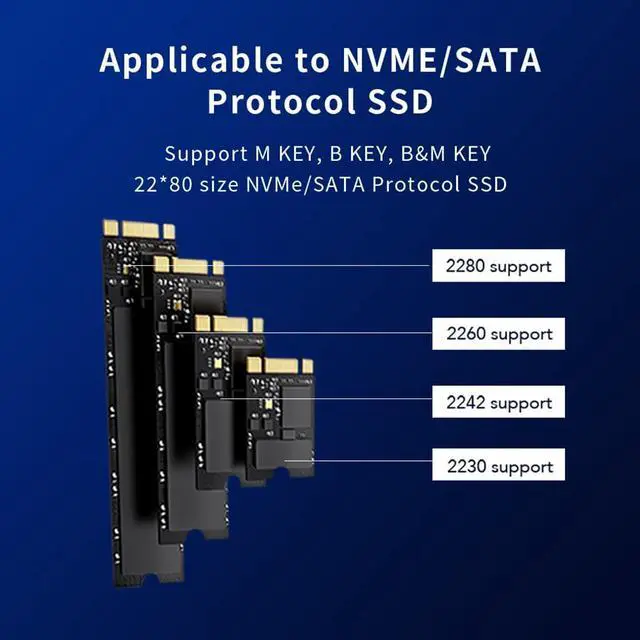 Alt view image 4 of 7 - M.2 SSD Enclosure NGFF/NVM E Dual Protocol USB-C?Expansion Card for Laptop USB Hub (MC-501)