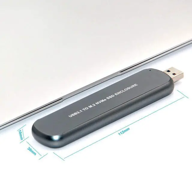 Alt view image 3 of 6 - M2 SSD Case Enclosure USB 3.1 to PCI-E M.2 SSD Hard Disk Case Box External Hard Drive Case for NVME 2242/2260/2280 M.2 SSD (Grey)