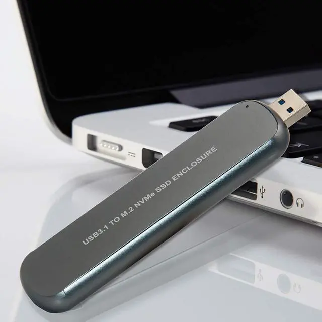 Alt view image 5 of 6 - M2 SSD Case Enclosure USB 3.1 to PCI-E M.2 SSD Hard Disk Case Box External Hard Drive Case for NVME 2242/2260/2280 M.2 SSD (Grey)