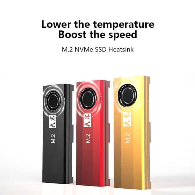 Alt view image 2 of 7 - M.2 2280 SSD Heatsink 4Layer Cooling Design ToolFree ClipOn Installation with Turbo Fan 7000 RPM Silent Fan, SATA Power (Black,Major Cold Version)