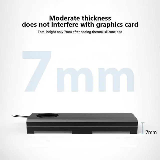 Alt view image 5 of 7 - M.2 2280 SSD Heatsink 4Layer Cooling Design ToolFree ClipOn Installation with Turbo Fan 7000 RPM Silent Fan, SATA Power (Black,Major Cold Version)