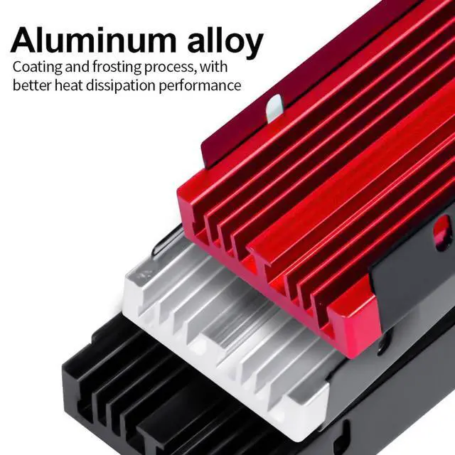 Alt view image 6 of 7 - M.2 SSD Heatsink Dual-Side & Grooved Cooling Design Aluminum Alloy, Only 0.39 Thick Compatible with 2230/2242/2260/2280 SSD (Black,No Fan)