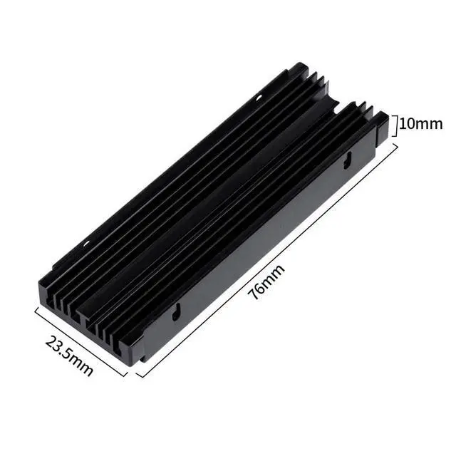 Alt view image 4 of 7 - M.2 SSD Heatsink Dual-Side & Grooved Cooling Design Aluminum Alloy, Only 0.39 Thick Compatible with 2230/2242/2260/2280 SSD (Black,No Fan)