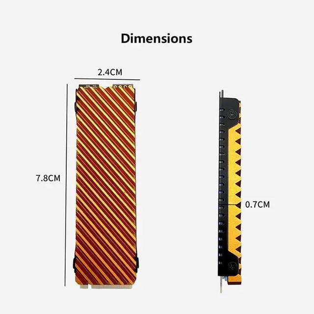 Alt view image 7 of 7 - Aluminum M.2 2280 SSD Heatsink Passive Cooling Heat Sink with Thermal Pad Efficient Heat Dissipation (Black)