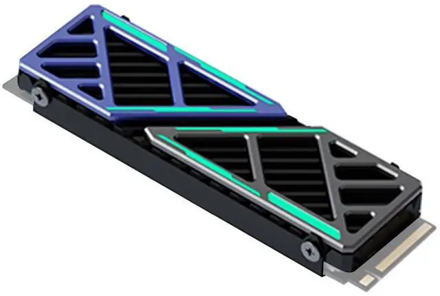 Main image of M.2 2280 SSD Heatsink Cooler Aluminum Alloy Heat Sink Plate with Adjustable Screw Holes Temperature Drop 5°C30°C (Blue)