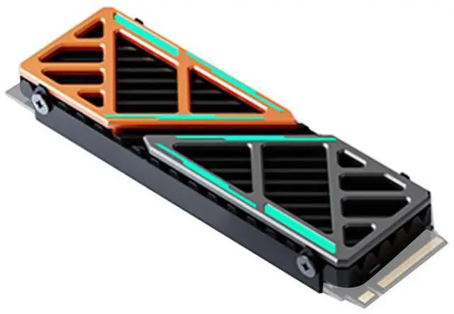 Main image of M.2 2280 SSD Heatsink Cooler Aluminum Alloy Heat Sink Plate with Adjustable Screw Holes Temperature Drop 5°C30°C (Orange)