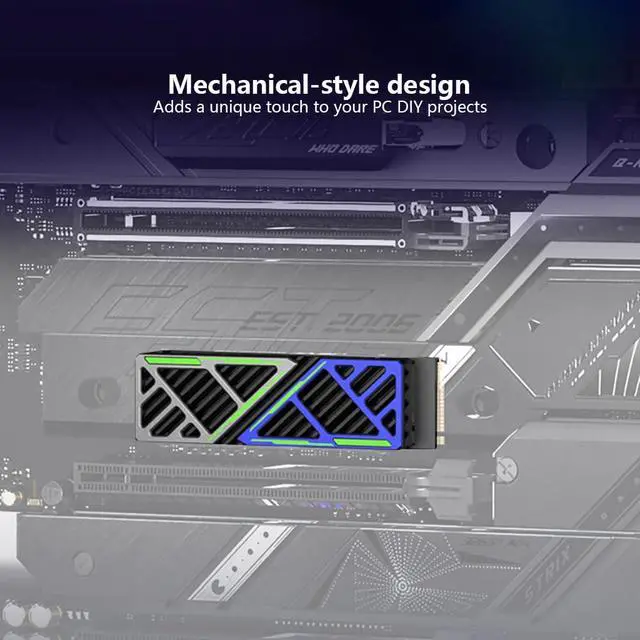 Alt view image 4 of 7 - M.2 2280 SSD Heatsink Cooler Aluminum Alloy Heat Sink Plate with Adjustable Screw Holes Temperature Drop 5°C30°C (Orange)