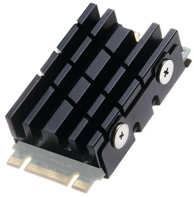 Main image of M.2 SSD 2242 Heatsink SSD Cooler with Dual Thermal Pads Top 0.04 / Bottom 0.02, Aluminum Alloy Heat Sink Shroud, Black, Compact Size Compatible with NVMe Mini Builds (Black)