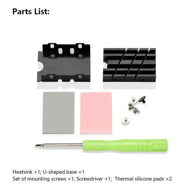 Alt view image 4 of 7 - M.2 SSD 2242 Heatsink SSD Cooler with Dual Thermal Pads Top 0.04 / Bottom 0.02, Aluminum Alloy Heat Sink Shroud, Black, Compact Size Compatible with NVMe Mini Builds (Black)
