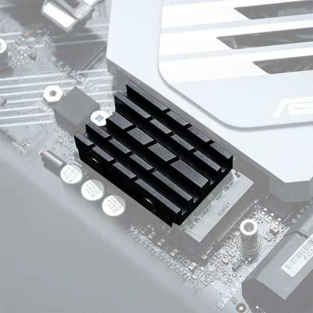 Alt view image 6 of 7 - M.2 SSD 2242 Heatsink SSD Cooler with Dual Thermal Pads Top 0.04 / Bottom 0.02, Aluminum Alloy Heat Sink Shroud, Black, Compact Size Compatible with NVMe Mini Builds (Black)